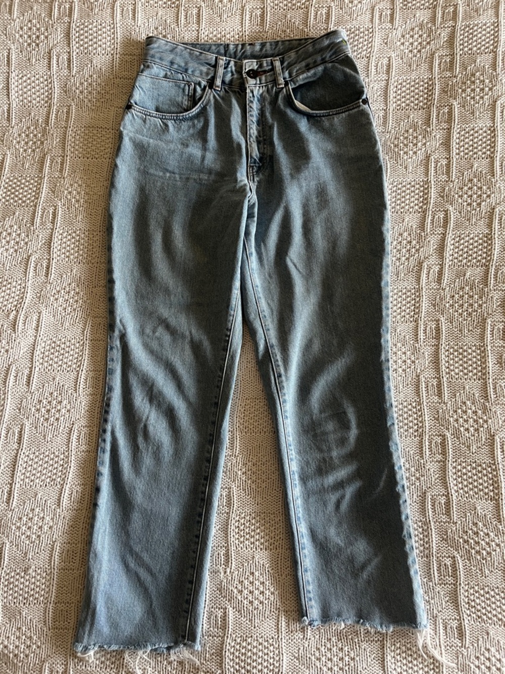 The Ragged Priest Light Blue Jeans Raw Hem Sz 28